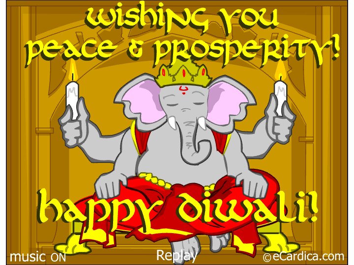 Lord Ganesh Peace And Prosperity eCard - free Diwali greeting card