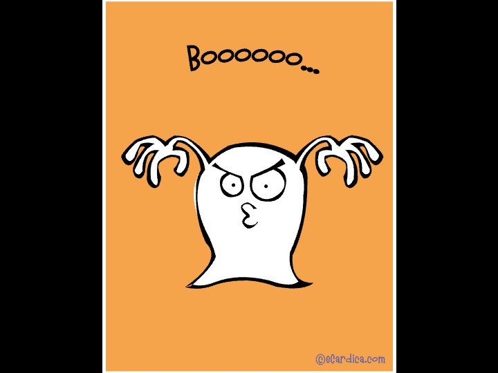 Boo Halloween Ghost eCard - free Halloween greeting card