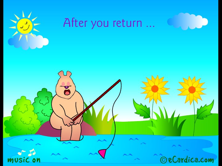 Gone Fishing Vacation Fun eCard - free Vacation greeting card
