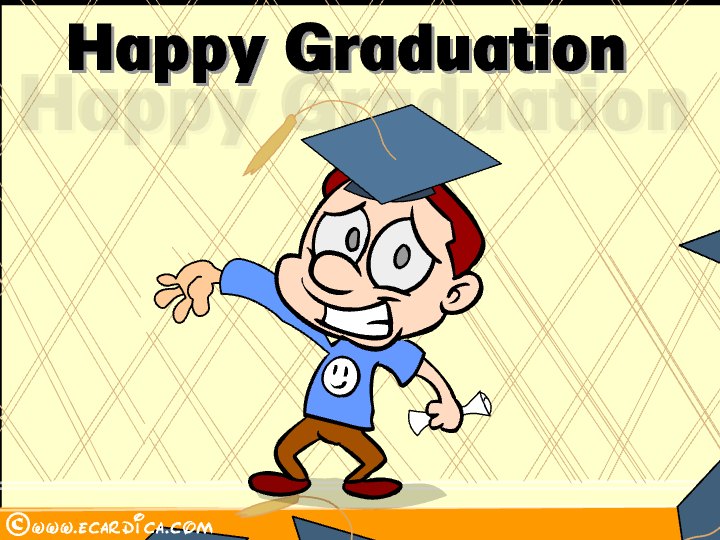 Happy Graduation Cap Toss eCard - free Graduation greeting card