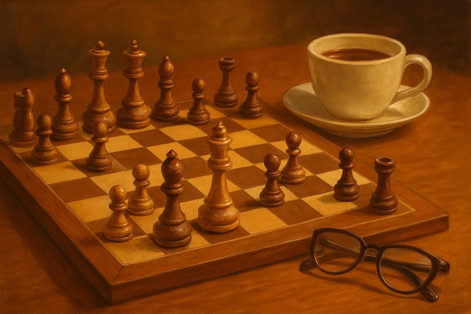 Chess & Coffee eCard - free Grandpa Birthday greeting card