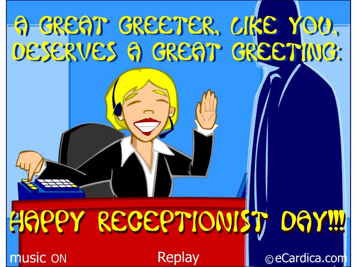 Happy Receptionist Day Greeting eCard - free Business & Office greeting card