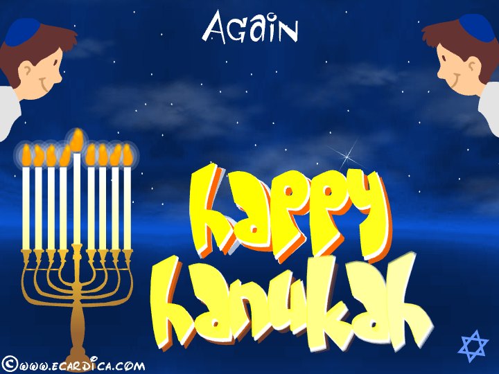 Happy Hanukkah Menorah Night eCard - free Hanukkah greeting card