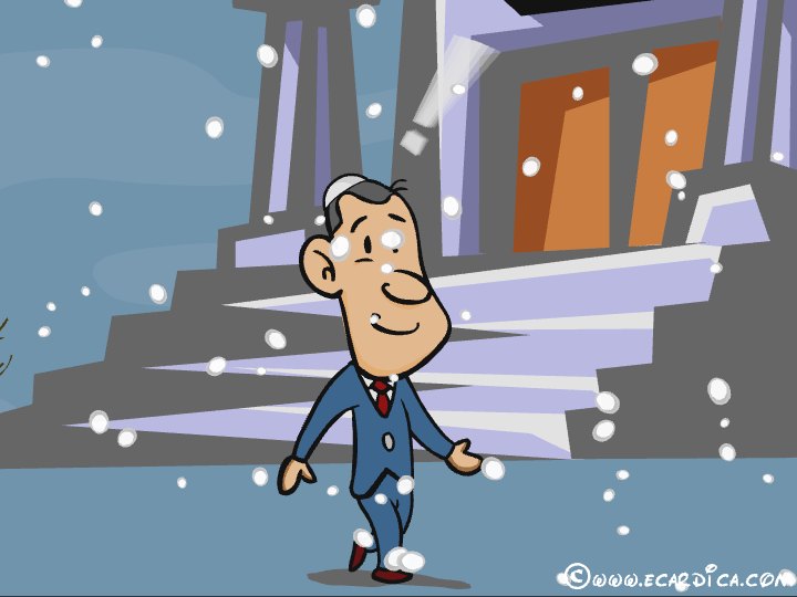 Man Walking In The Snow eCard - free Hanukkah greeting card