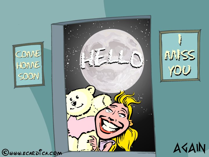 Hello I Miss You eCard - free Just Because greeting card