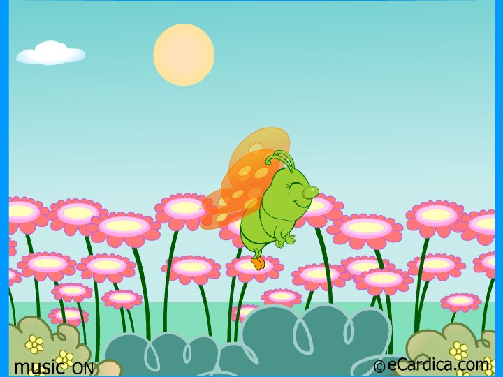 Hurray Butterfly In Flowers eCard - free Congratulations greeting card