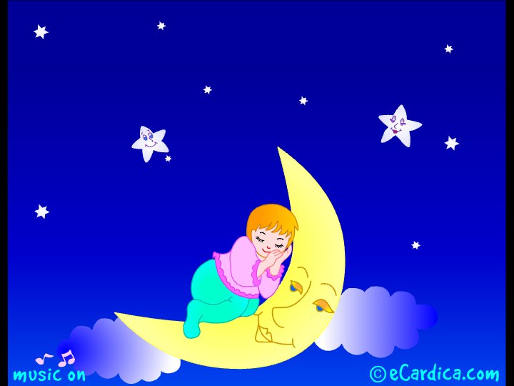 Sleeping Baby On The Moon eCard - free More Holidays greeting card