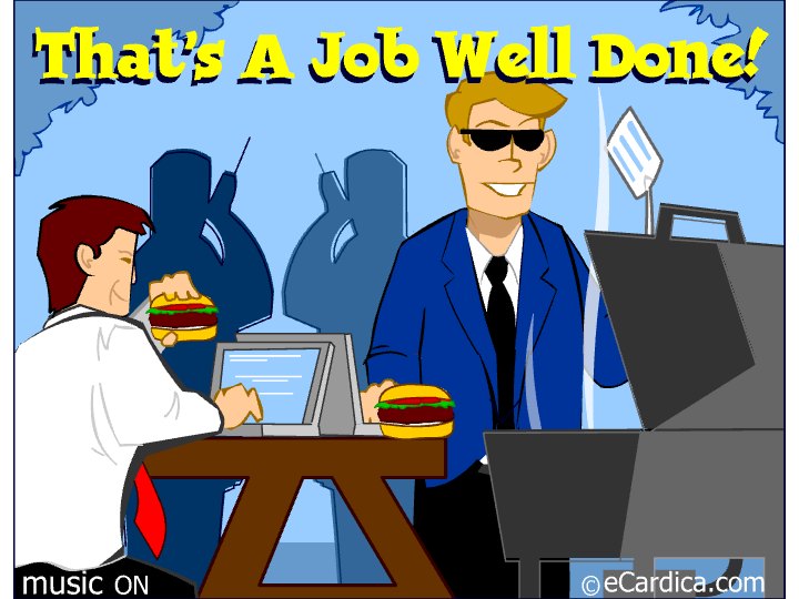 Burger Joint Job Well Done eCard - free Business & Office greeting card