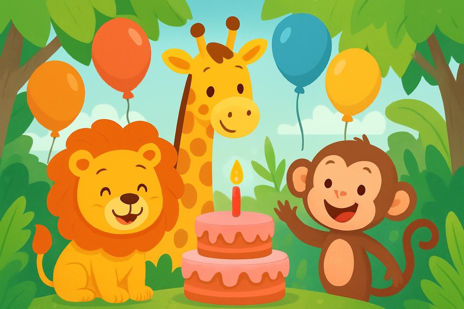 Jungle Party eCard - free Kids Birthday greeting card