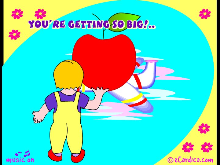 You're Getting So Big eCard - free Back to School greeting card