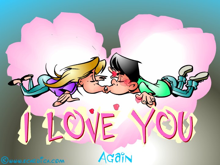 Cupid Couple Kissing Card