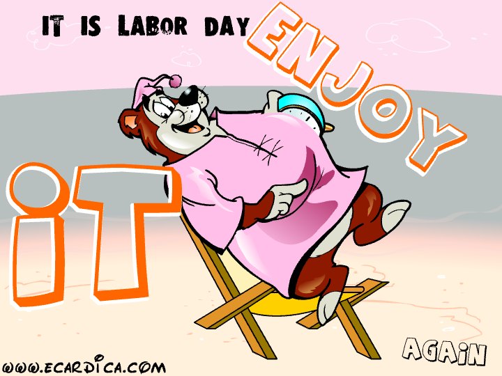 Lounging Dog Enjoy Labor Day