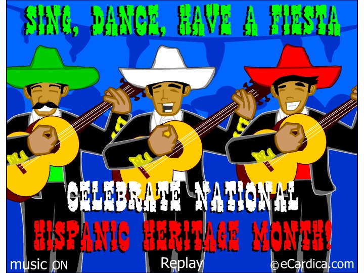 Mariachi Fiesta Hispanic Heritage Month eCard - free More Holidays greeting card