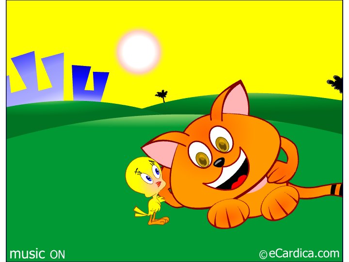 Little Birdy Told Me Kitten eCard - free Just Because greeting card