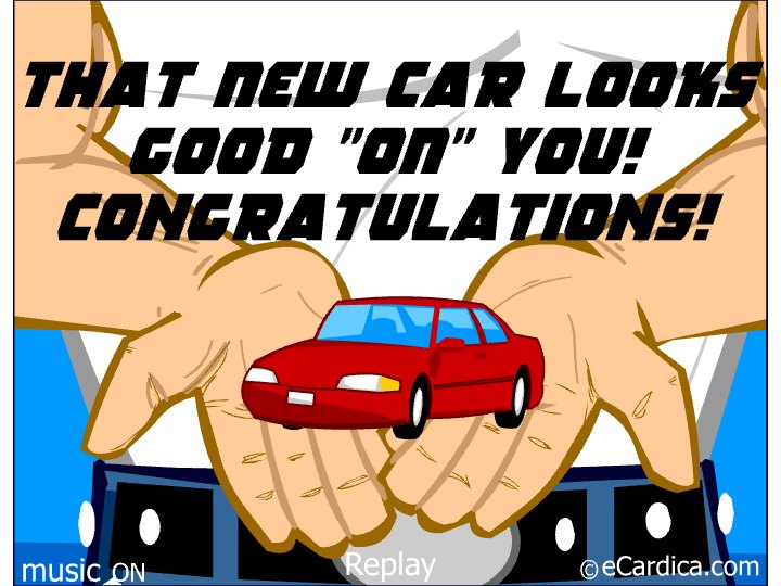 That New Car Looks Good On You eCard - free New Car greeting card