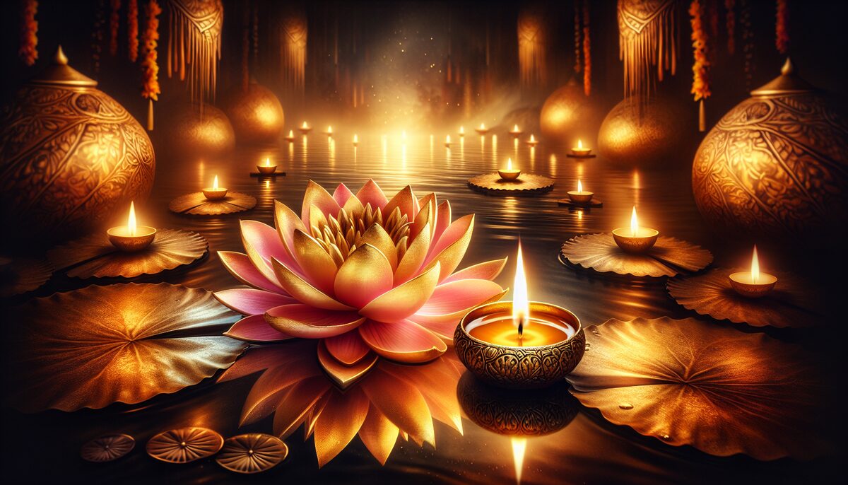 Lotus Light eCard - free Diwali greeting card