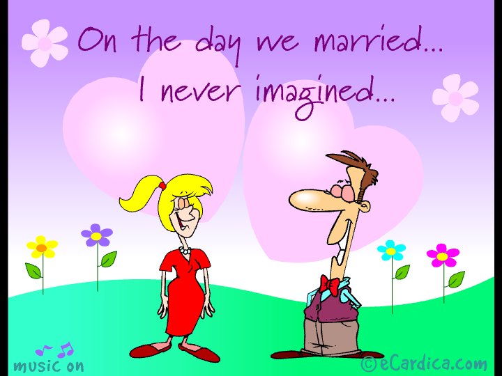 On The Day We Married eCard - free Anniversary greeting card