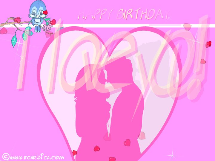 Pink Heart Kissing Silhouette