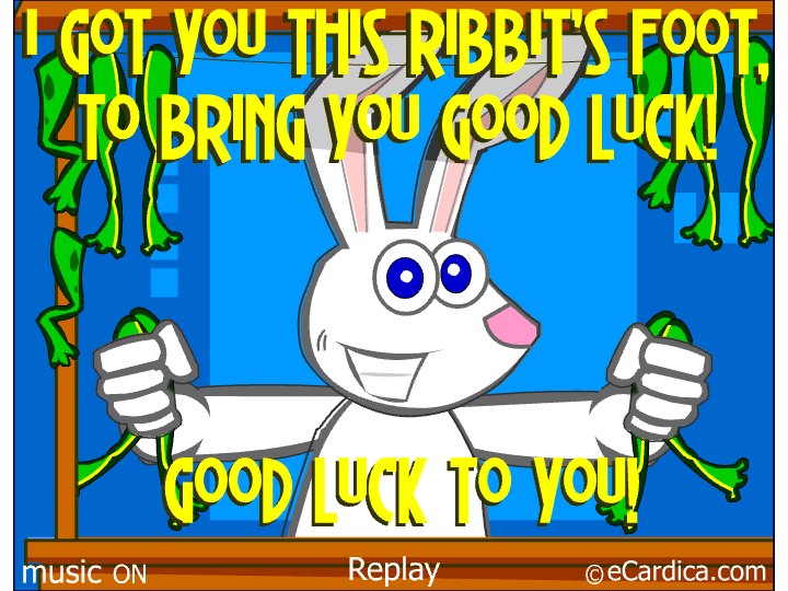Lucky Rabbit's Foot Good Luck eCard - free Good Luck greeting card