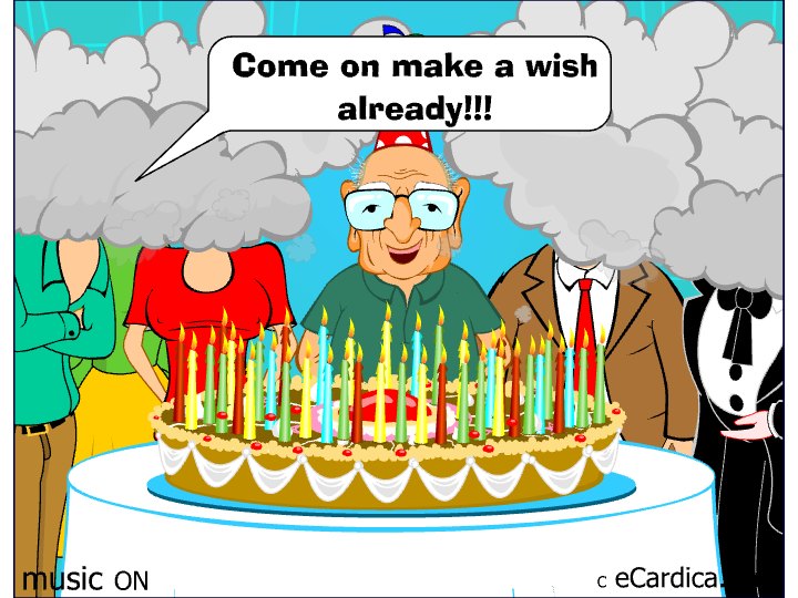 Make A Wish Already Candles eCard - free Over the Hill greeting card