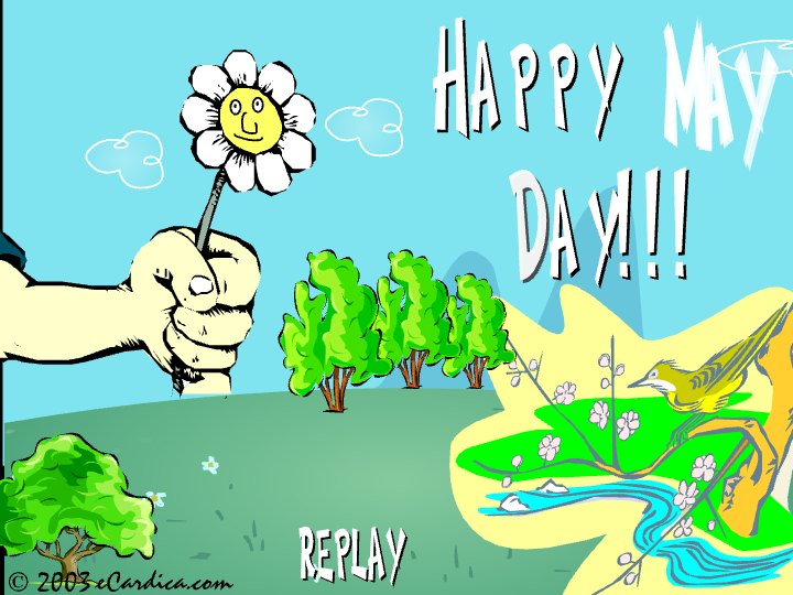 Happy May Day Daisy Springtime