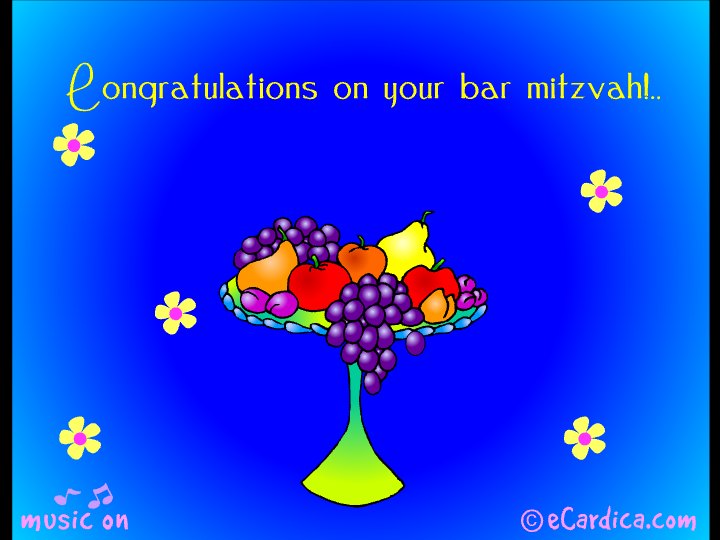 Congratulations On Your Bar Mitzvah eCard - free Bar & Bat Mitzvah greeting card