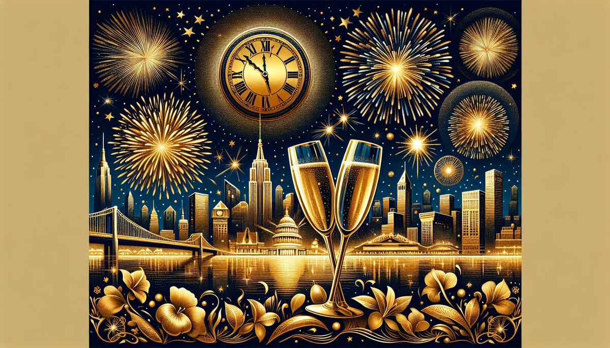Midnight Celebration eCard - free New Year's greeting card