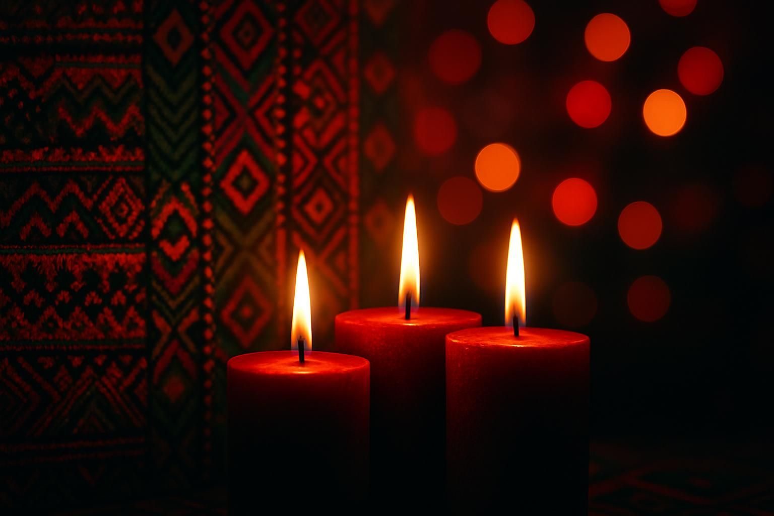 Mishumaa Glow eCard - free Kwanzaa greeting card