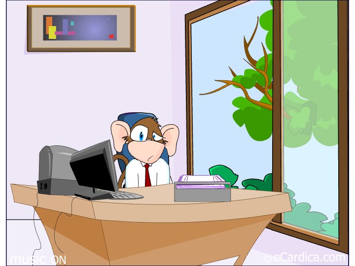 Monkeying Around At Work eCard - free Funny greeting card