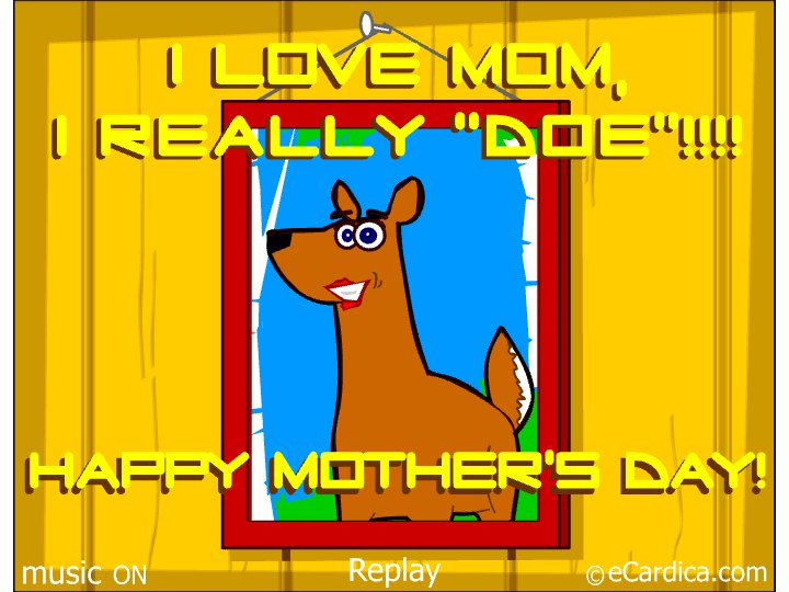 I Love Mom Deer Pun Card