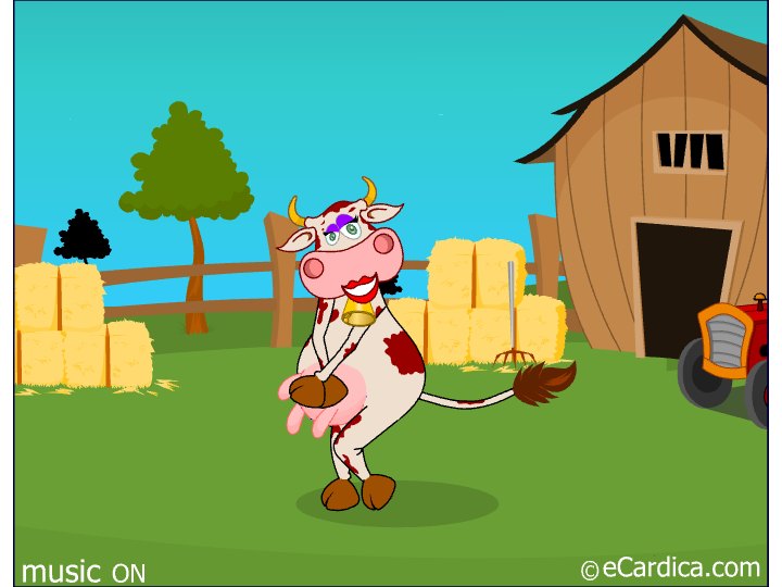 Flirty Mood Dancing Cow eCard - free Flirting greeting card