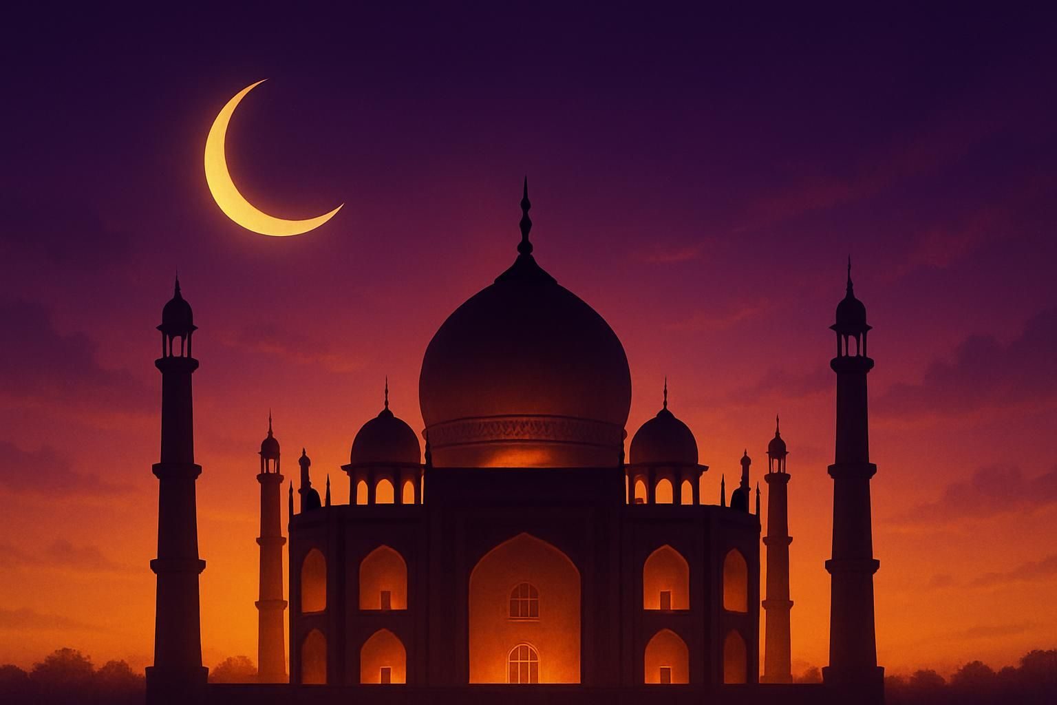 Mosque at Twilight eCard - free Eid greeting card