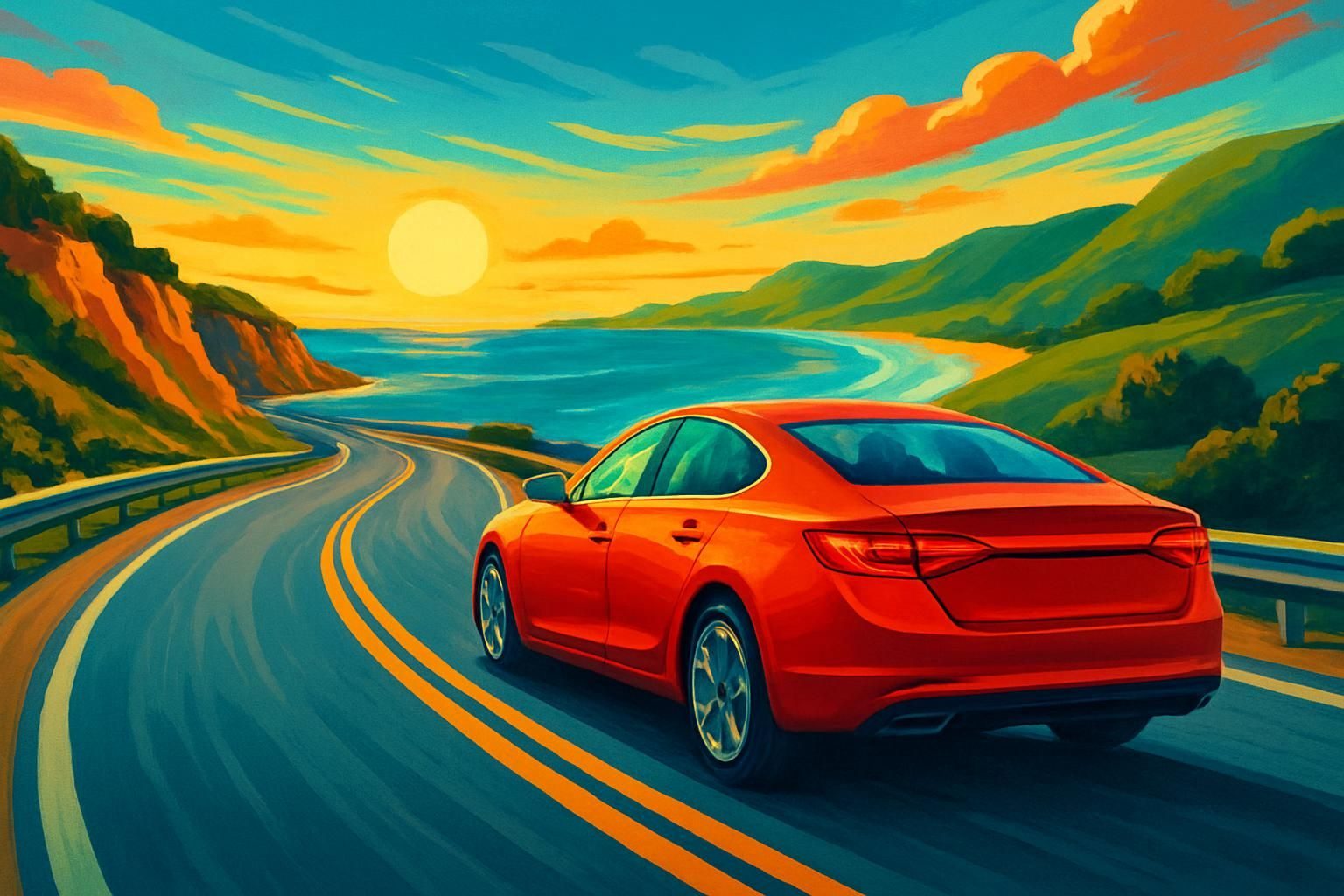 The Open Road eCard - free New Car greeting card