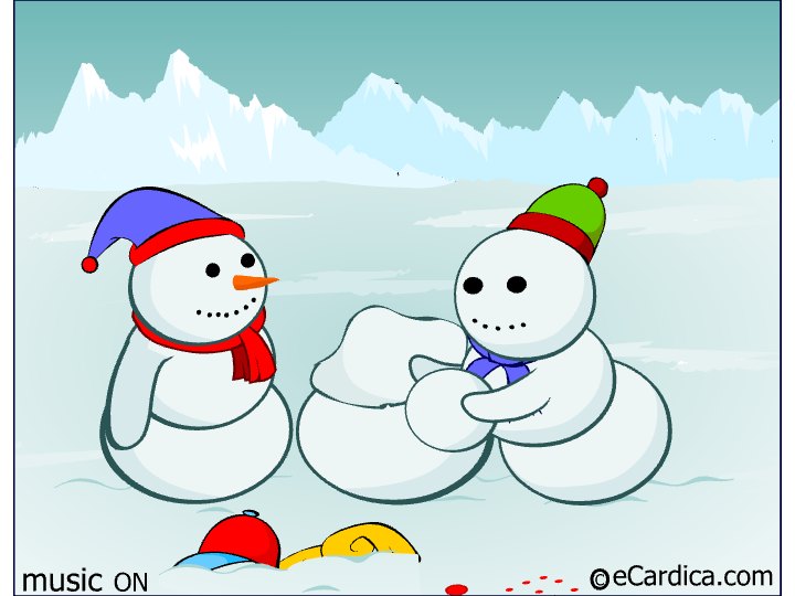 Snowmen Building New Friends eCard - free Friendship greeting card