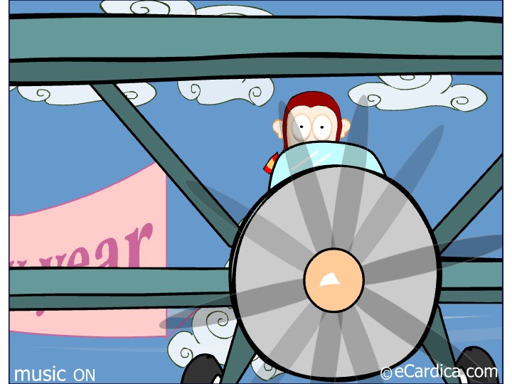New Years Banner Biplane Pilot