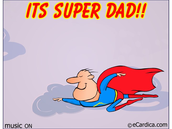 Super Dad Flying Hero eCard - free Father's Day greeting card