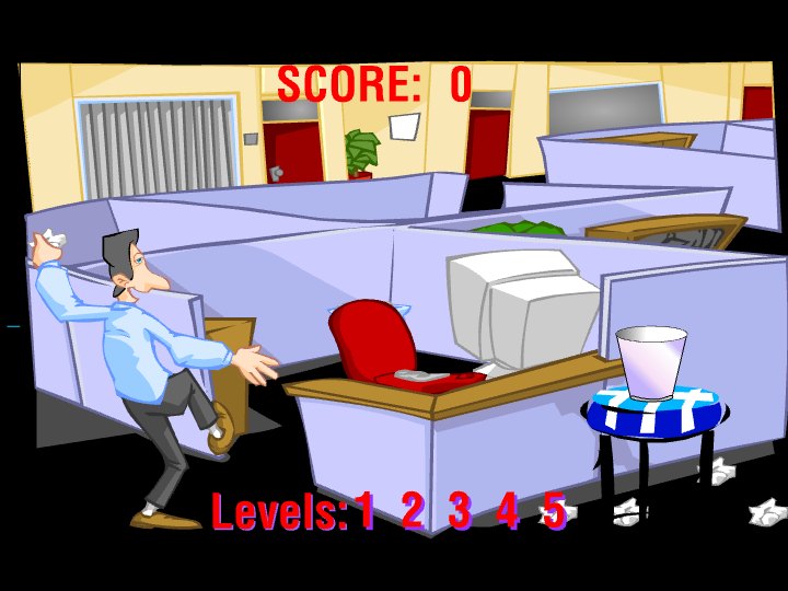 Office Paper Toss Game eCard - free Classic Games greeting card