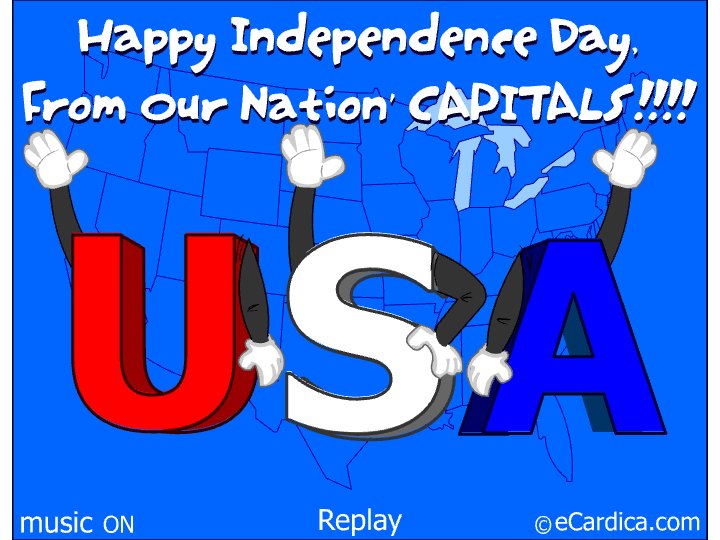 Our Nation's Capitals USA eCard - free Fourth of July greeting card