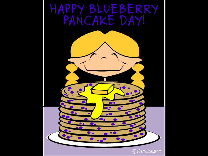 Happy Blueberry Pancake Day eCard - free Fun & Quirky Days greeting card