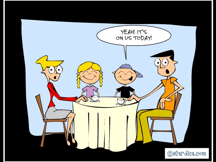 Drinks Are On Us Today eCard - free Family greeting card