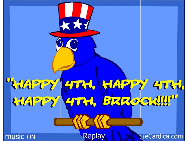 Patriotic Uncle Sam Parrot eCard - free Fourth of July greeting card
