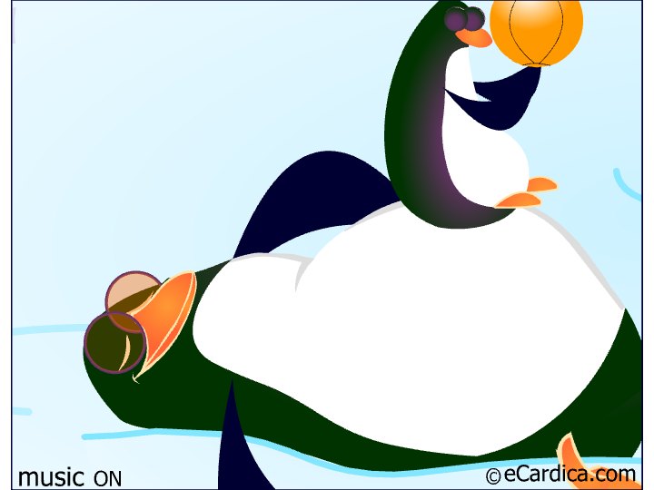 Beach Ball Penguin Fun eCard - free Family greeting card