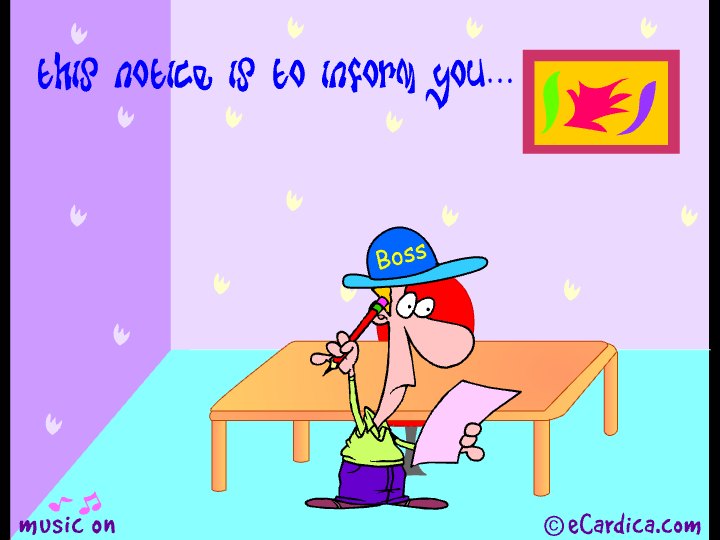 This Notice To Inform You eCard - free Boss's Day greeting card