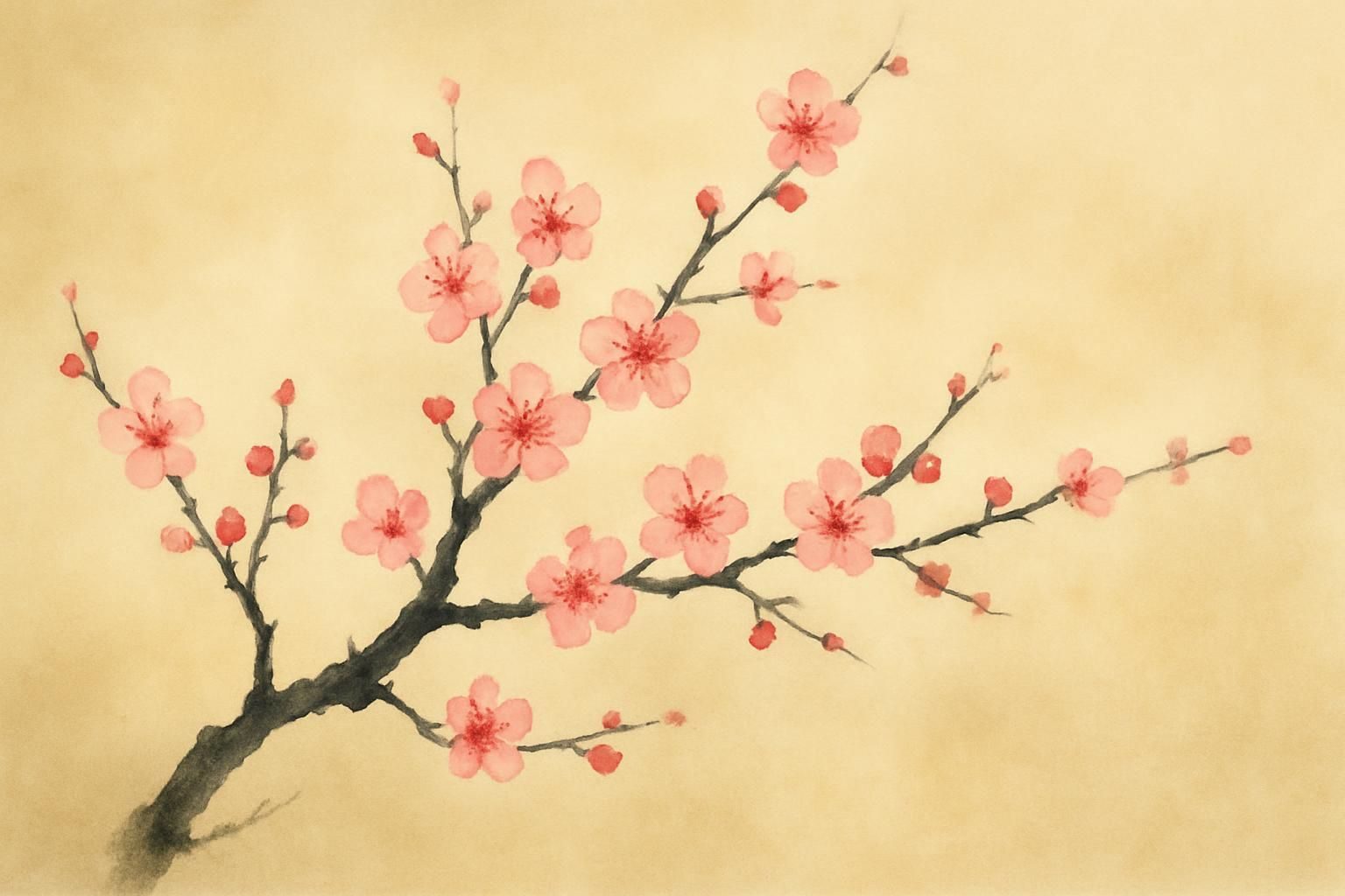 Plum Blossom Spring eCard - free Lunar New Year greeting card
