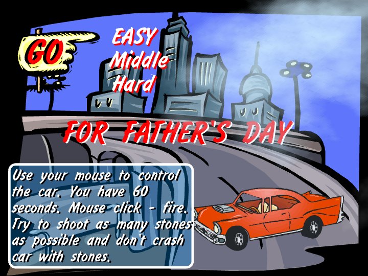 Father's Day Car Race Game eCard - free Father's Day greeting card