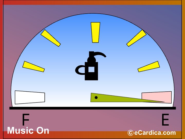 Ran Out Of Gas Excuse eCard - free Belated Birthday greeting card