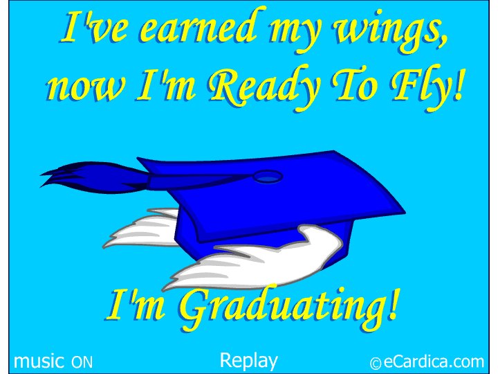 Earned My Wings Ready To Fly eCard - free Graduation greeting card