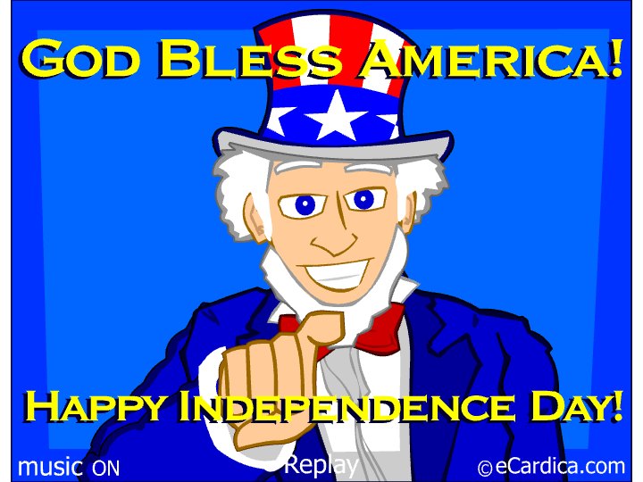 God Bless America Fourth of July eCard - free Fourth of July greeting card
