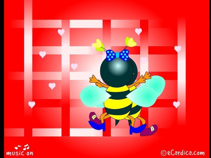 Sexy Hubby Honey Bee eCard - free Husband Birthday greeting card