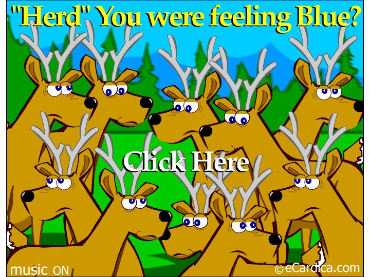 Herd You Were Feeling Blue eCard - free Encouragement greeting card